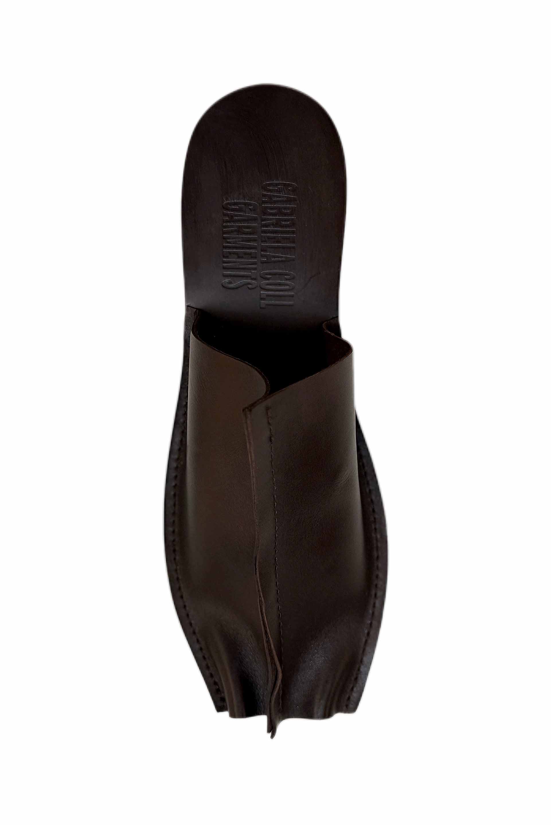 NO.7 Leather Open Toe Babouche Brown 3