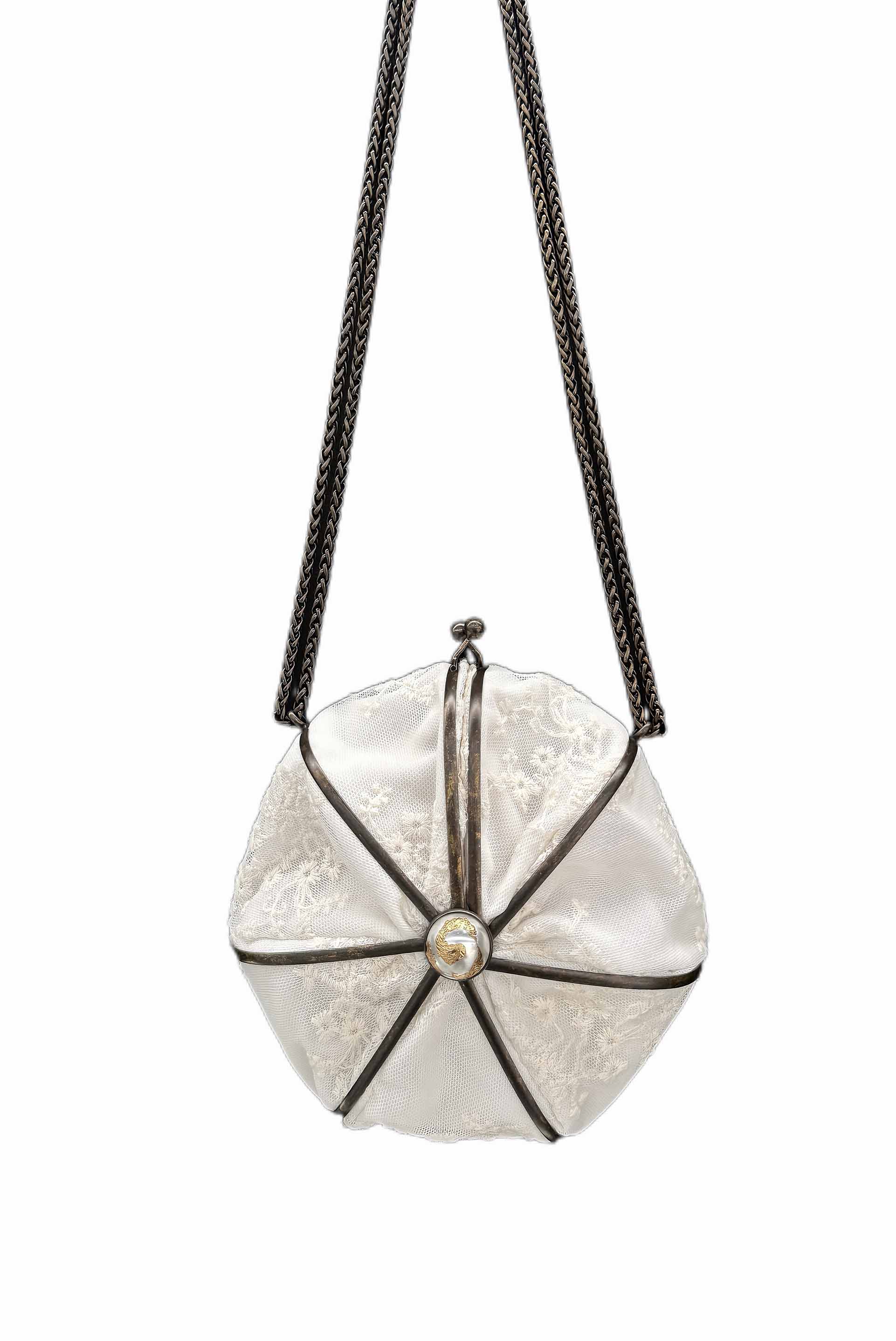 White Lace Umbrella Bag