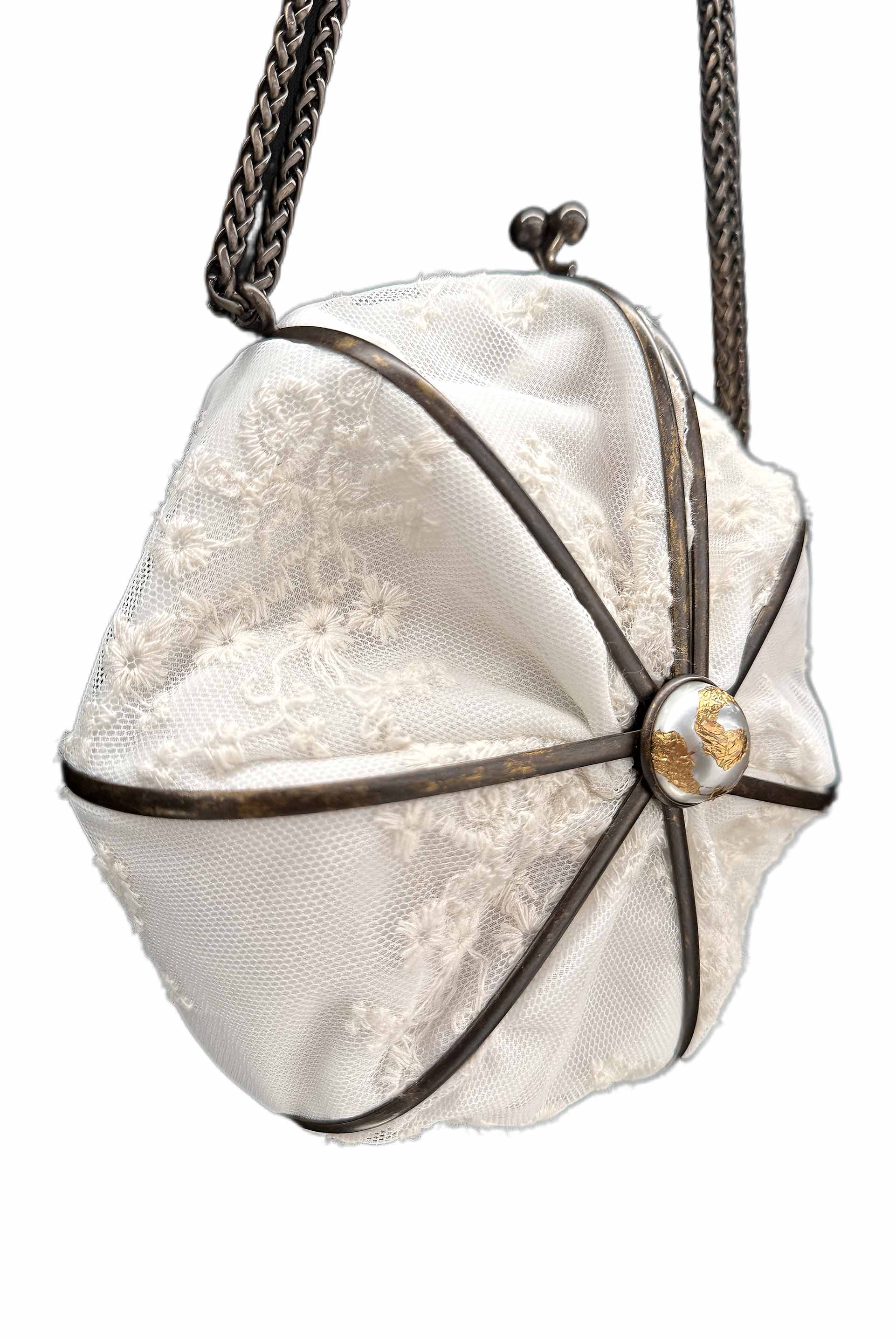 White Lace Umbrella Bag 2