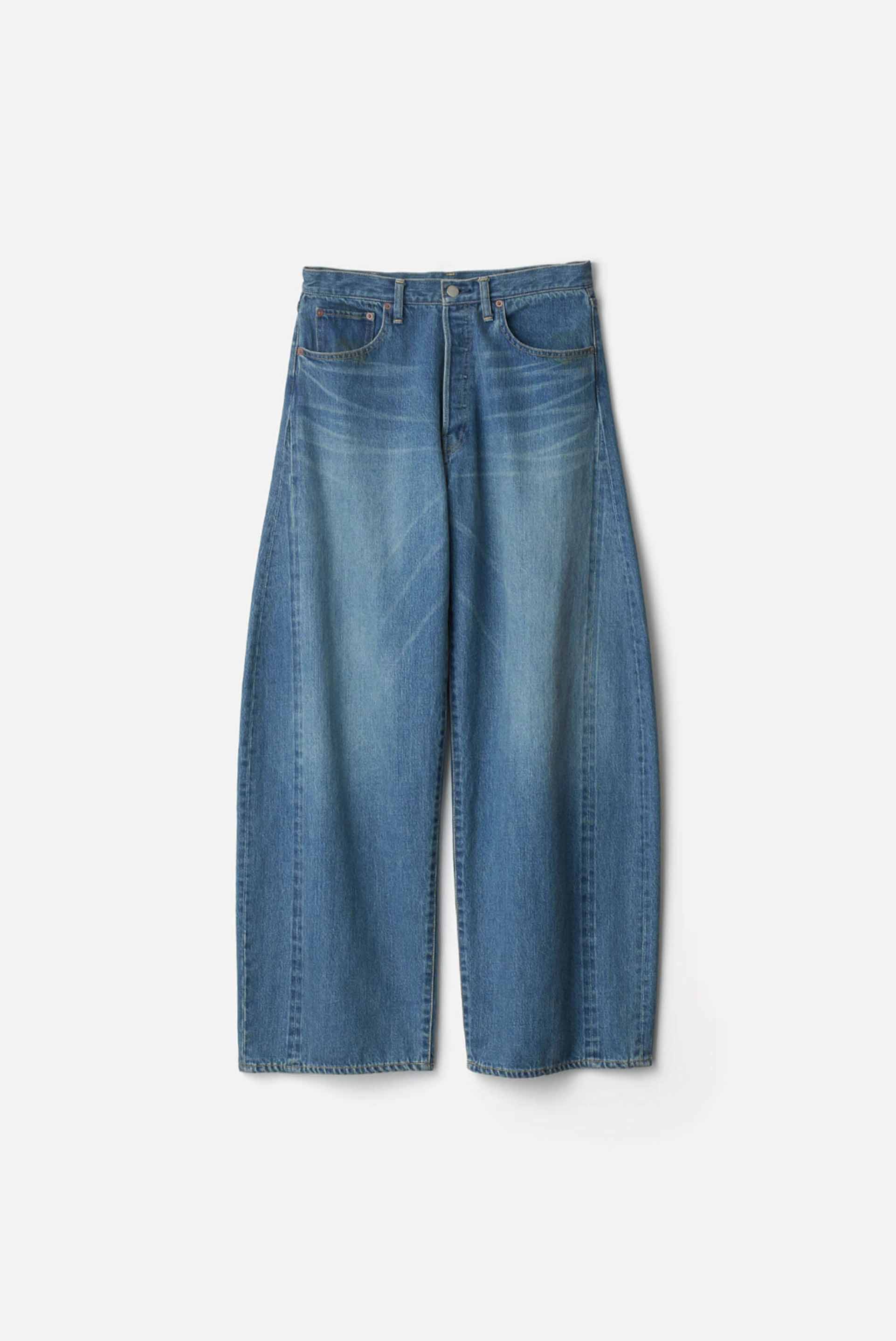 Deformation Wide Denim Jeans Indigo